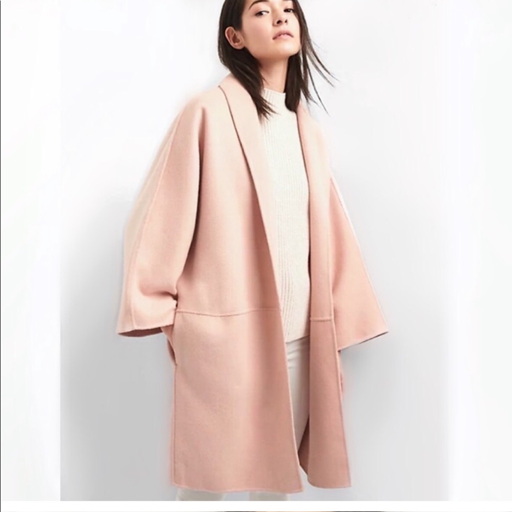 Gap Wool Blend Pink Oversized Pea Coat